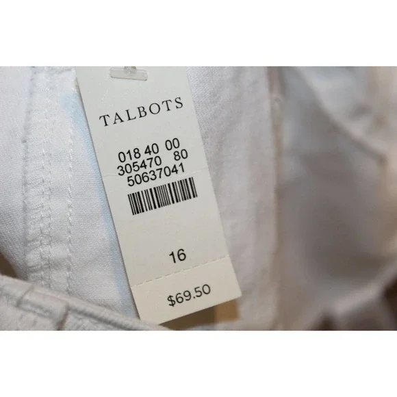 NWT Talbots Denim Pencil Jean Skirt Button Front Raw Hem Plus Size 16 HW7675 - Picture 4 of 7